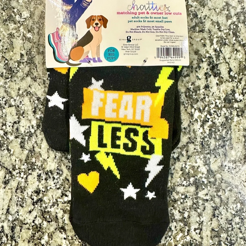 Chatties Fearless Owner Pet Socks